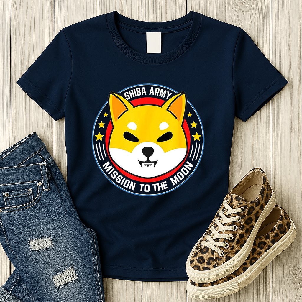 Shiba Army Mission To The Moon Womens T-Shirt