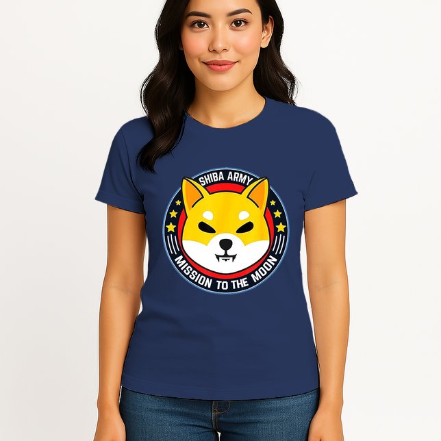 Shiba Army Mission To The Moon Womens T-Shirt