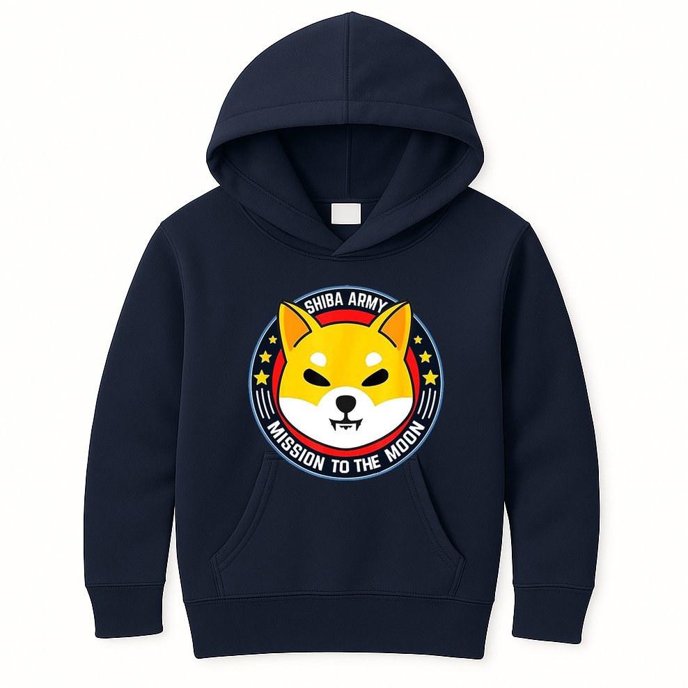 Shiba Army Mission To The Moon Kids Hoodie