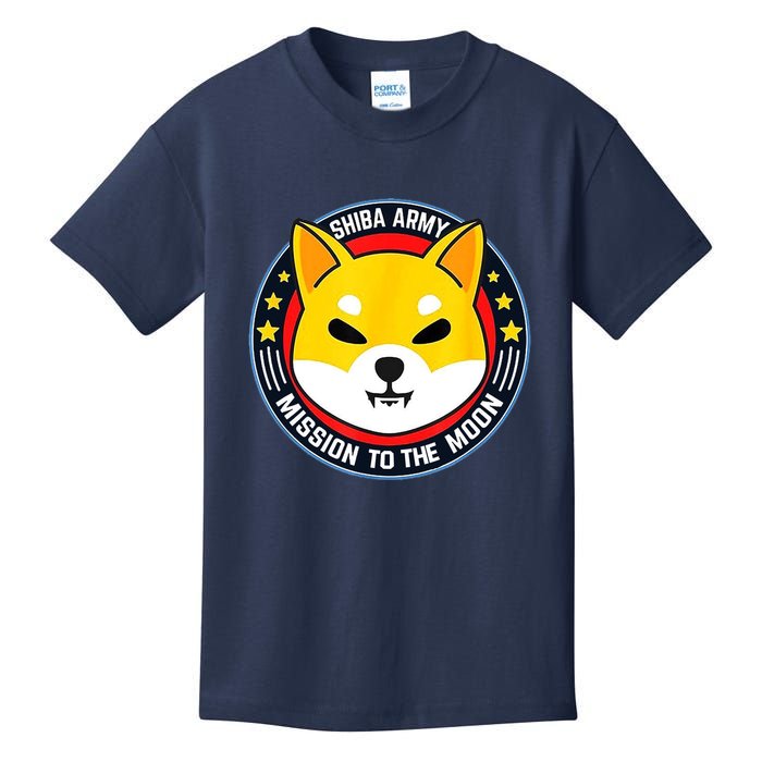 Shiba Army Mission To The Moon Kids T-Shirt