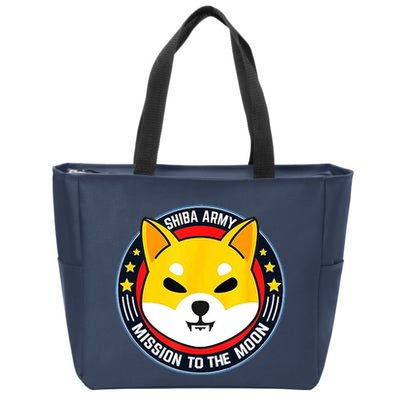 Shiba Army Mission To The Moon Zip Tote Bag