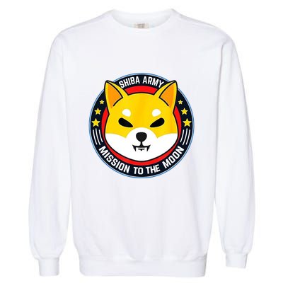 Shiba Army Mission To The Moon Garment-Dyed Sweatshirt