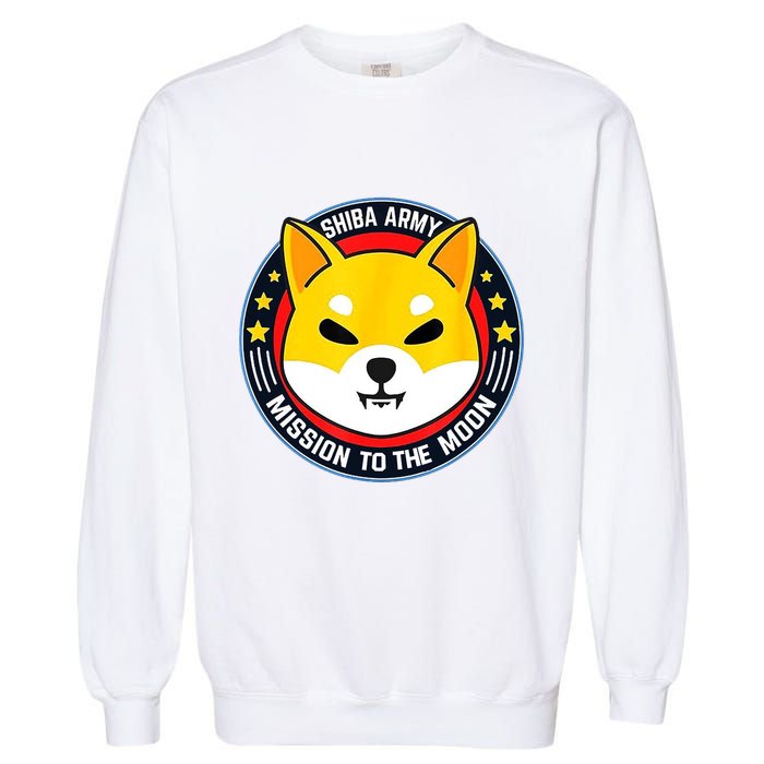 Shiba Army Mission To The Moon Garment-Dyed Sweatshirt