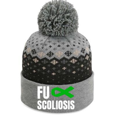 Scoliosis Awareness Month Green Ribbon Gift The Baniff Cuffed Pom Beanie