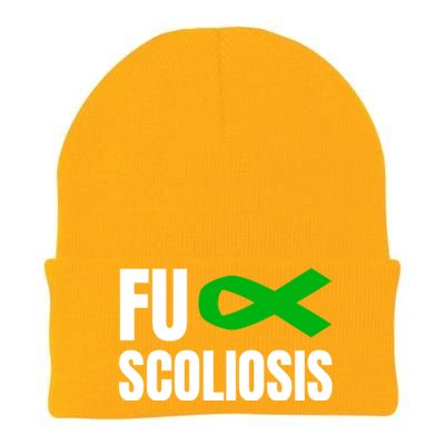 Scoliosis Awareness Month Green Ribbon Gift Knit Cap Winter Beanie