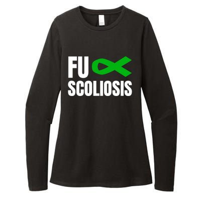 Scoliosis Awareness Month Green Ribbon Gift Womens CVC Long Sleeve Shirt