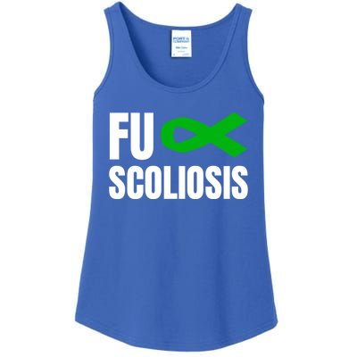 Scoliosis Awareness Month Green Ribbon Gift Ladies Essential Tank