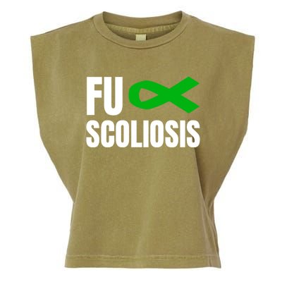 Scoliosis Awareness Month Green Ribbon Gift Garment-Dyed Women's Muscle Tee