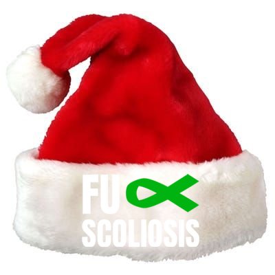 Scoliosis Awareness Month Green Ribbon Gift Premium Christmas Santa Hat