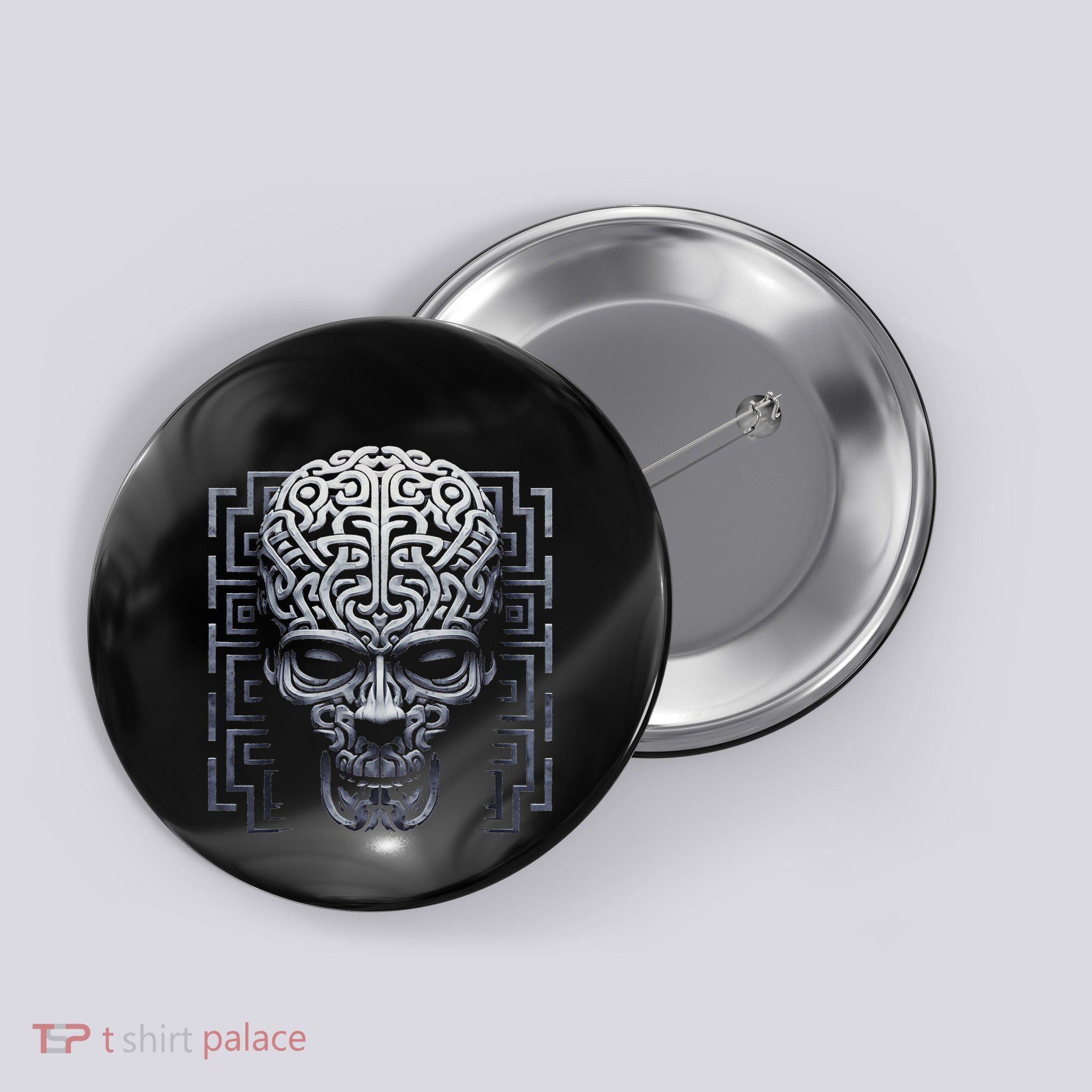 Skull Art Mandala Face Graphic Motif Skull Button