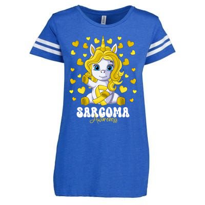 Sarcoma Awareness Month Yellow Ribbon Unicorn Great Gift Enza Ladies Jersey Football T-Shirt