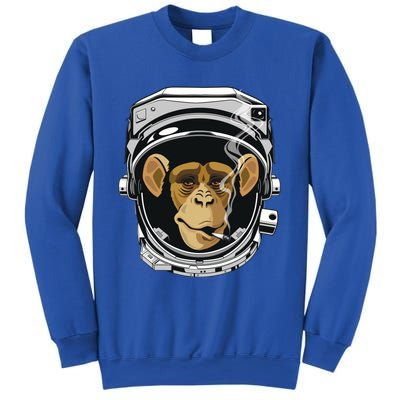 Space Astronaut Monkey Wearing Helmet Smoking A Joint Gift Sweatshirt