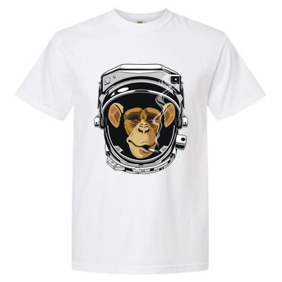 Space Astronaut Monkey Wearing Helmet Smoking A Joint Gift Garment-Dyed Heavyweight T-Shirt