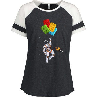 Space Astronaut Master Builder vintage Building Enza Ladies Jersey Colorblock Tee