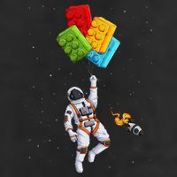 Space Astronaut Master Builder Golf Towel