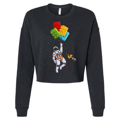 Space Astronaut Master Builder Cropped Pullover Crew