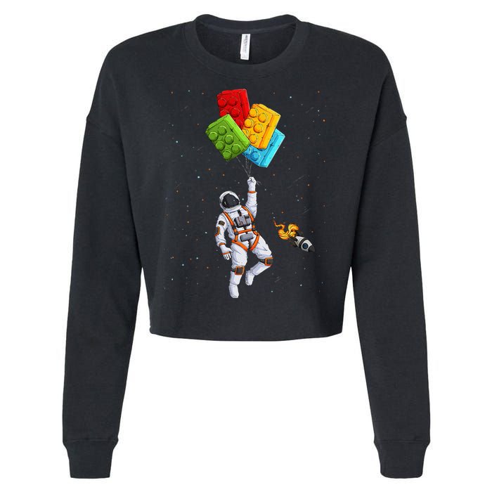 Space Astronaut Master Builder Cropped Pullover Crew