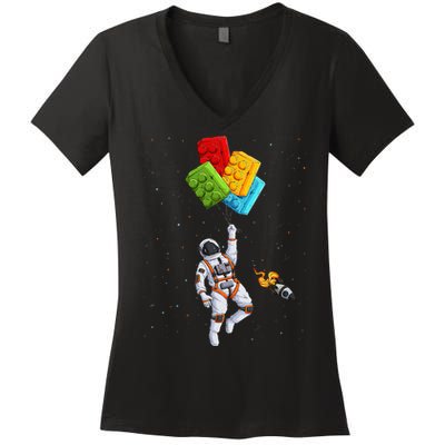 Space Astronaut Master Builder Women's V-Neck T-Shirt