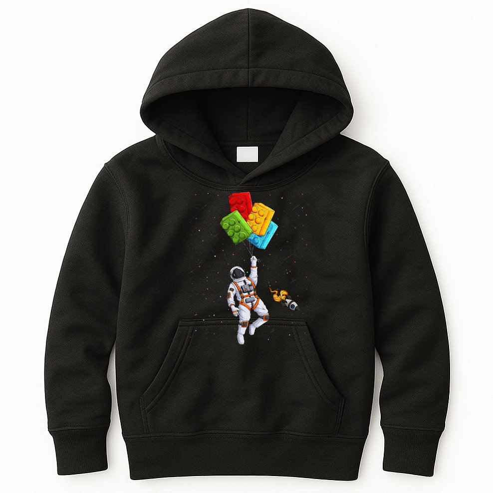 Space Astronaut Master Builder Kids Hoodie