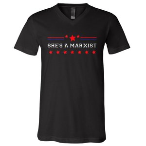 SheS A Marxist Elections 2024 Democrat Republican V-Neck T-Shirt