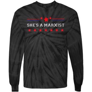 SheS A Marxist Elections 2024 Democrat Republican Tie-Dye Long Sleeve Shirt