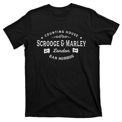 Scrooge And Marley Counting House Christmas Carol Bah Humbug T-Shirt