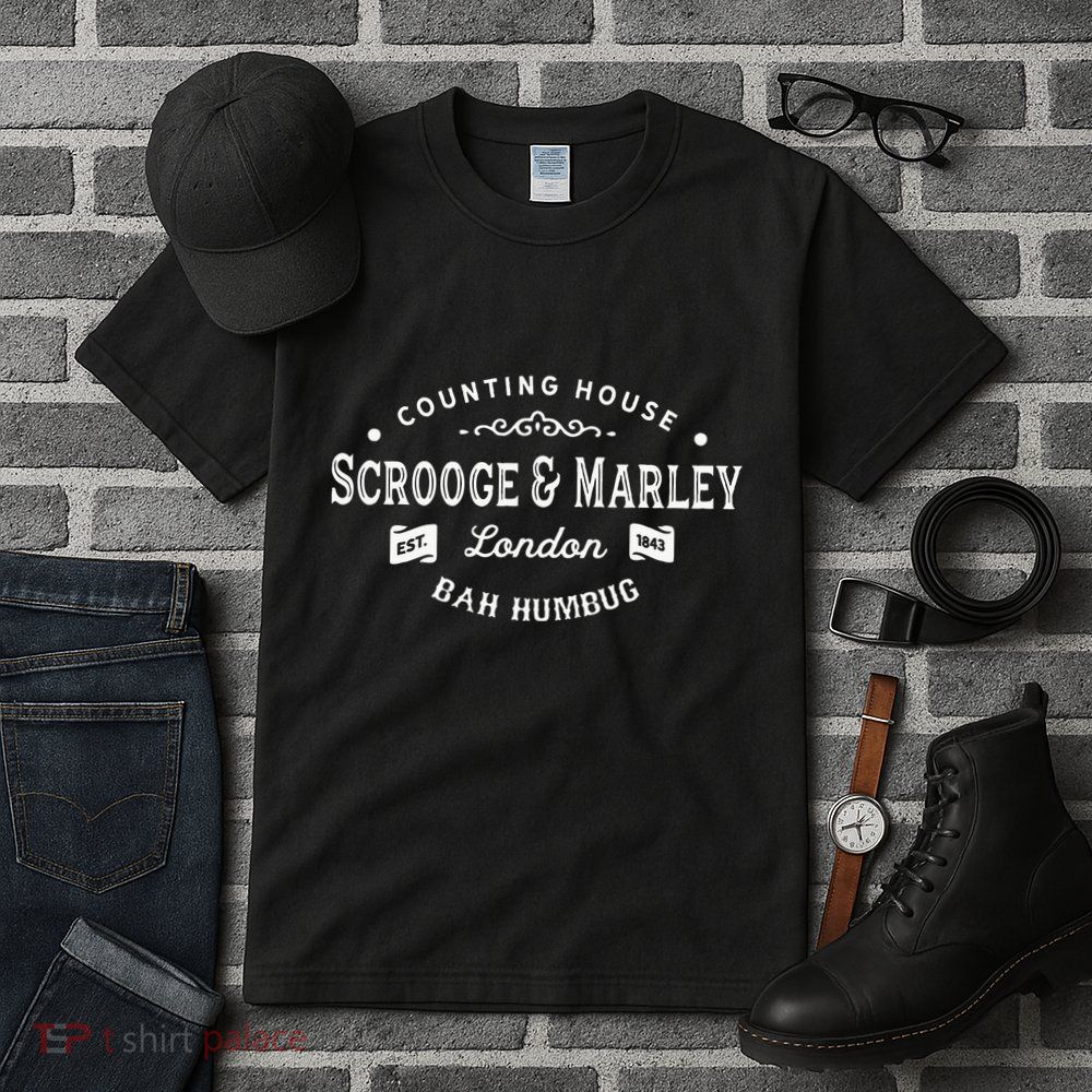 Scrooge And Marley Counting House Christmas Carol Bah Humbug Tall T-Shirt