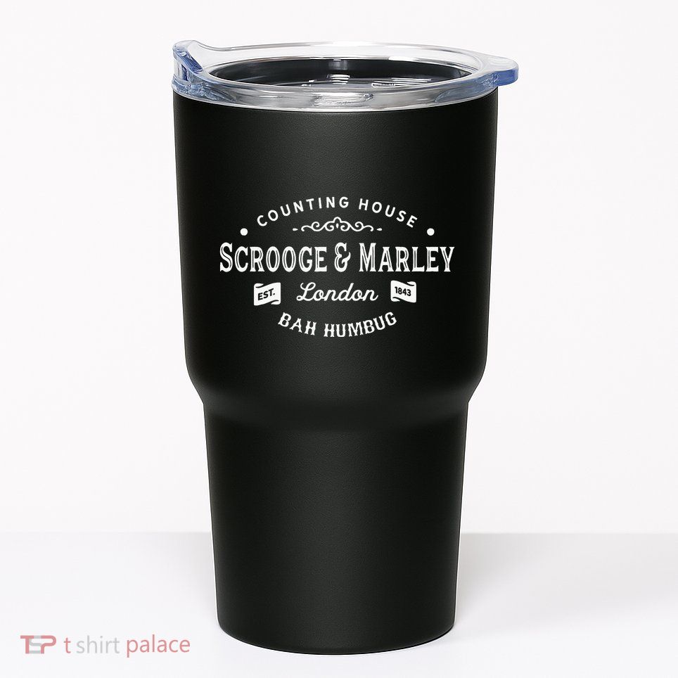 Scrooge And Marley Counting House Christmas Carol Bah Humbug Tumbler