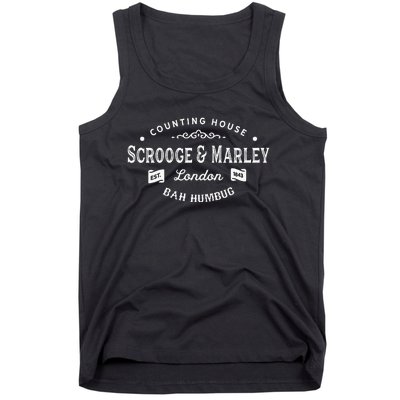 Scrooge And Marley Counting House Christmas Carol Bah Humbug Tank Top