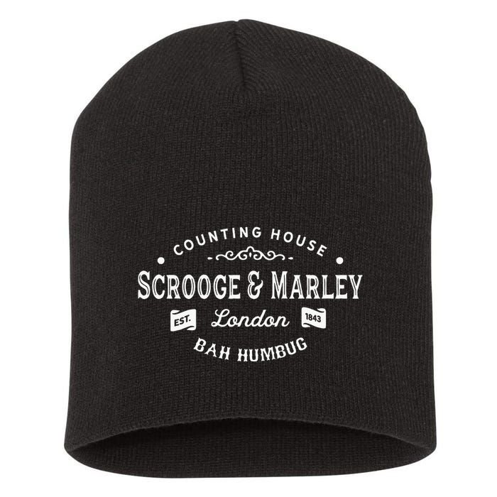 Scrooge And Marley Counting House Christmas Carol Bah Humbug Short Acrylic Beanie
