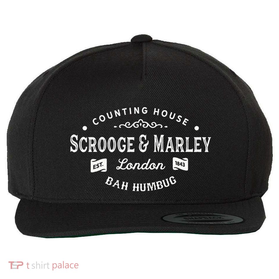Scrooge And Marley Counting House Christmas Carol Bah Humbug Wool Snapback Cap