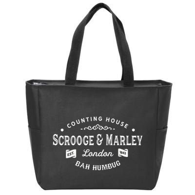 Scrooge And Marley Counting House Christmas Carol Bah Humbug Zip Tote Bag