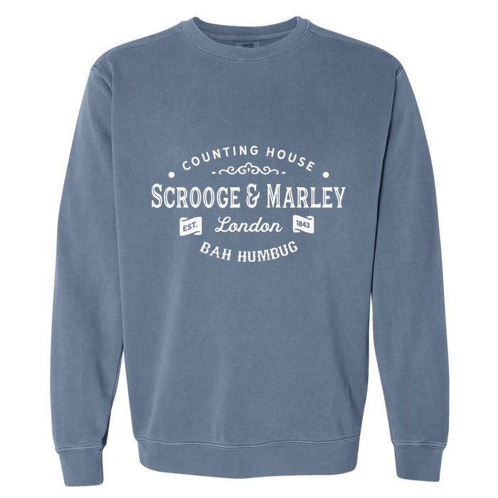 Scrooge And Marley Counting House Christmas Carol Bah Humbug Garment-Dyed Sweatshirt
