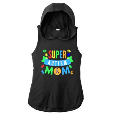 Super Autism Mom For Mothers Raising Awareness And Support Gift Ladies PosiCharge Tri-Blend Wicking Draft Hoodie Tank