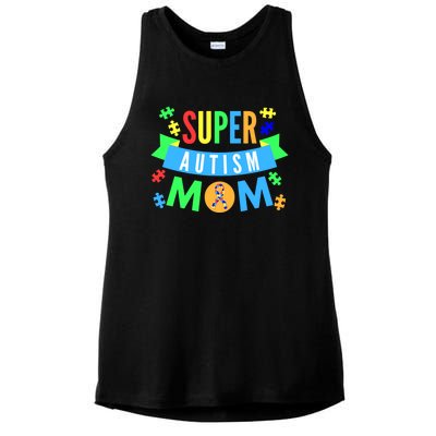 Super Autism Mom For Mothers Raising Awareness And Support Gift Ladies PosiCharge Tri-Blend Wicking Tank