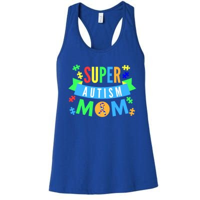 Super Autism Mom For Mothers Raising Awareness And Support Gift Women's Racerback Tank