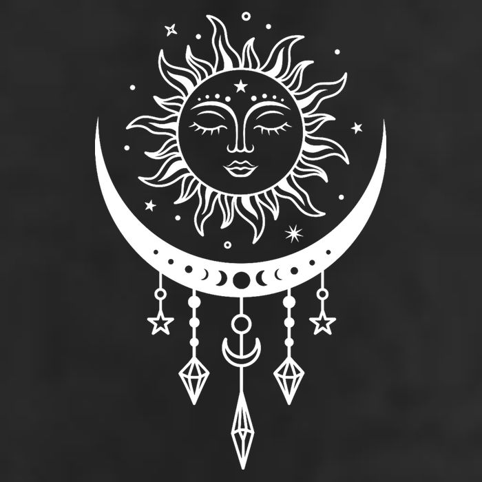 Sun And Moon Celestial Boho Mystical Print Witchy Magic Moon Knit Cap Winter Beanie