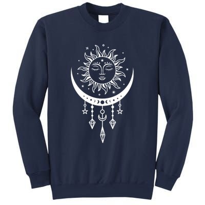 Sun And Moon Celestial Boho Mystical Print Witchy Magic Moon Sweatshirt