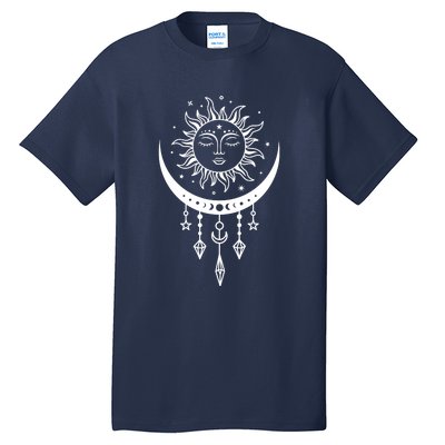 Sun And Moon Celestial Boho Mystical Print Witchy Magic Moon Tall T-Shirt