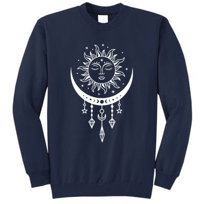 Sun And Moon Celestial Boho Mystical Print Witchy Magic Moon Tall Sweatshirt