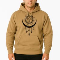 Sun And Moon Celestial Boho Mystical Print Witchy Magic Moon Hoodie