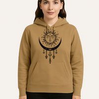Sun And Moon Celestial Boho Mystical Print Witchy Magic Moon Hoodie