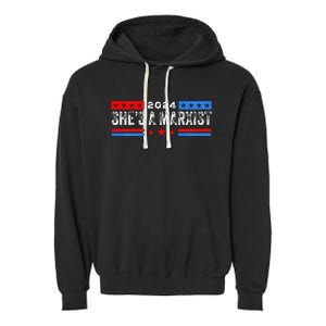 SheS A Marxist Elections 2024 Democrat Republican Garment-Dyed Fleece Hoodie