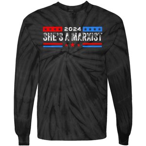 SheS A Marxist Elections 2024 Democrat Republican Tie-Dye Long Sleeve Shirt