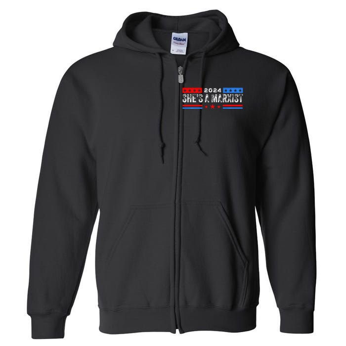 SheS A Marxist Elections 2024 Democrat Republican Full Zip Hoodie