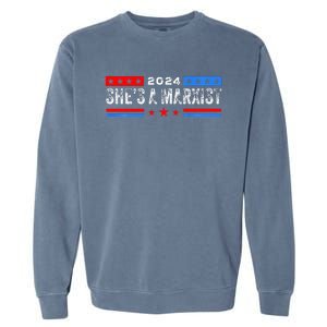 SheS A Marxist Elections 2024 Democrat Republican Garment-Dyed Sweatshirt