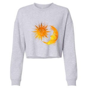 Sun And Moon Astrology Gift Cropped Pullover Crew