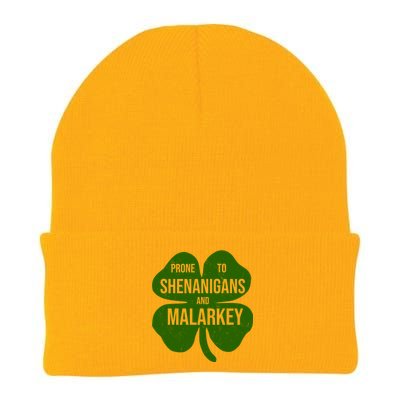 Shenanigans And Malarkey Funny St Patrick's Day Knit Cap Winter Beanie