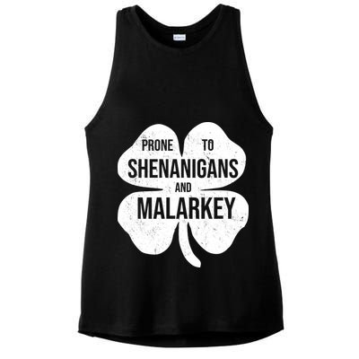 Shenanigans And Malarkey Funny St Patrick's Day Ladies PosiCharge Tri-Blend Wicking Tank