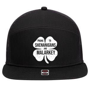 Shenanigans And Malarkey Funny St Patrick's Day 7 Panel Mesh Trucker Snapback Hat